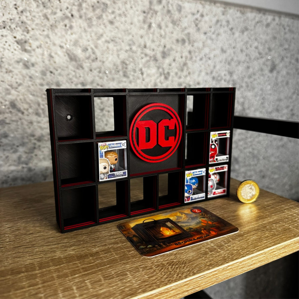 Display Shelf for Bitty Pop DC themed black red
