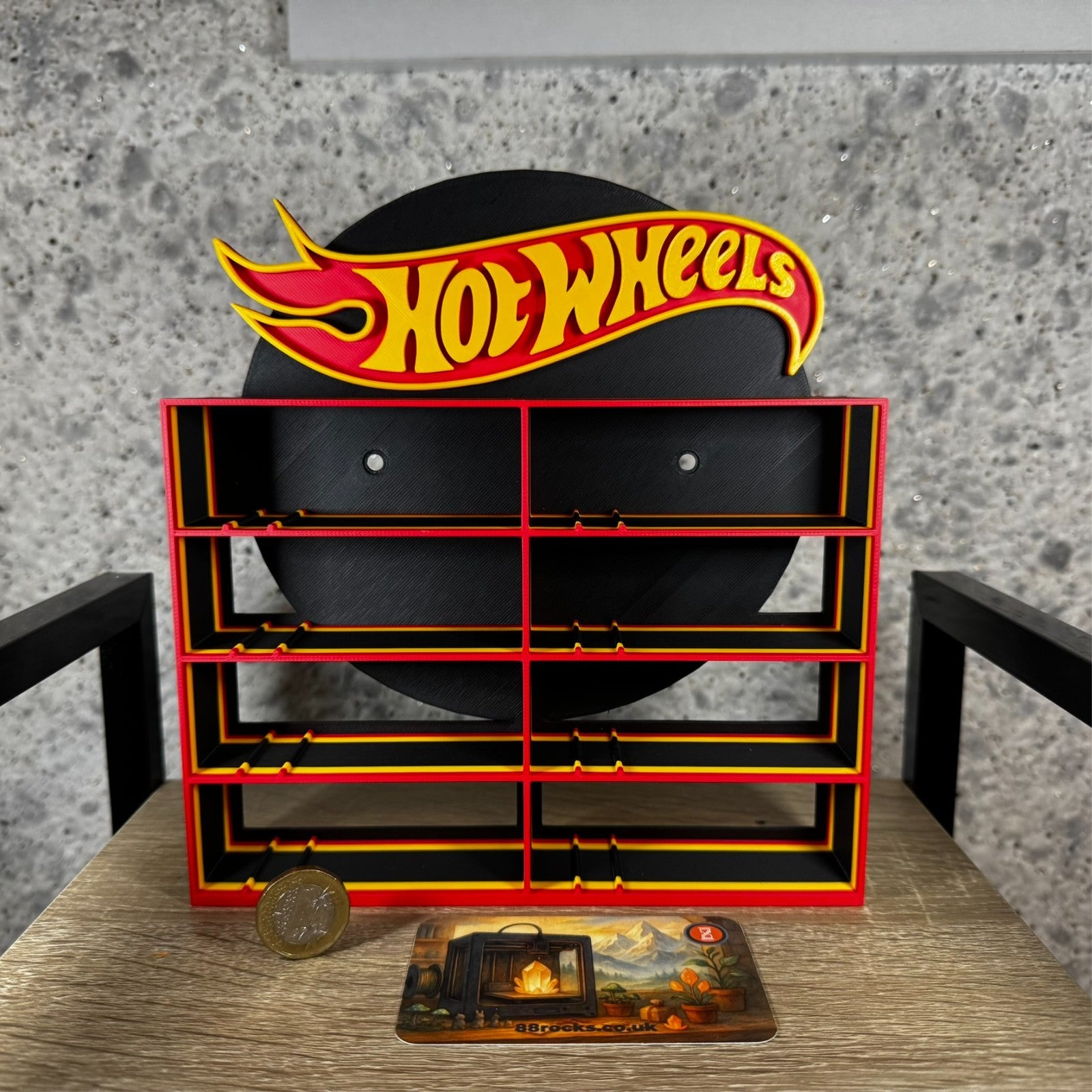 Display Shelf Organizer for Hot Wheels Cars – 8 Slots – 3D Printed