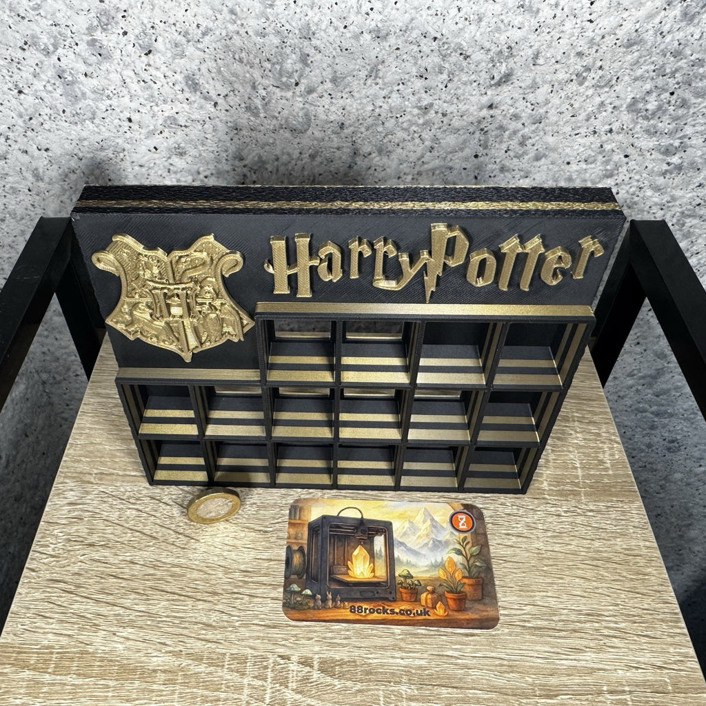 Display Shelf Organizer for 16 Bitty Pop boxes Harry Potter themed.