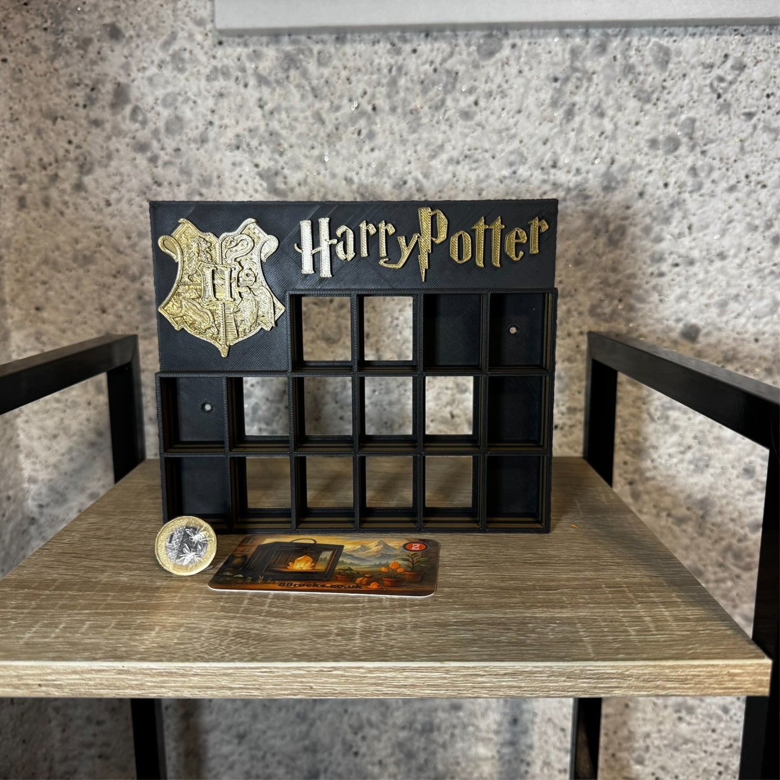 Display Shelf Organizer for 16 Bitty Pop boxes Harry Potter themed.