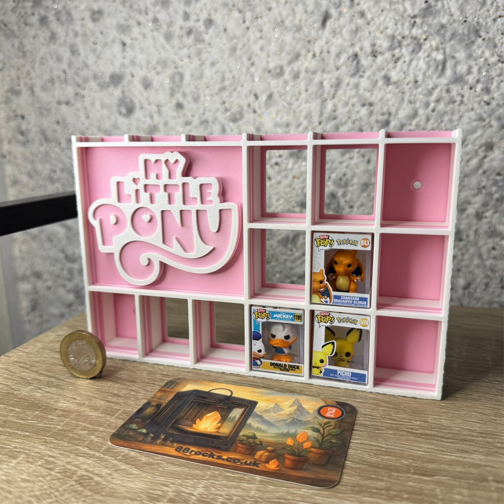 Display Shelf for Bitty Pop boxes My Little Pony themed Pink and White
