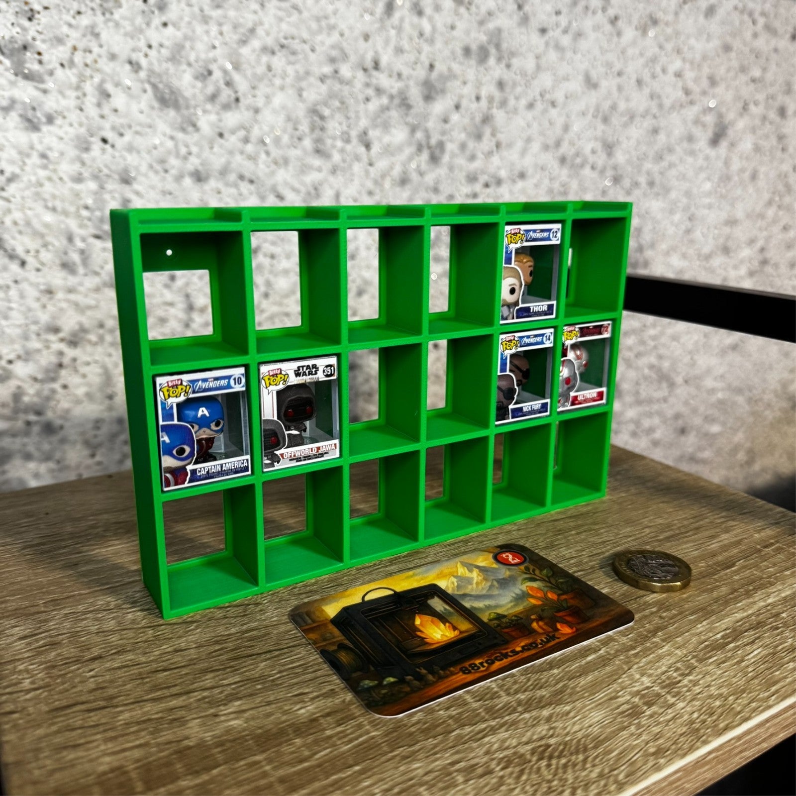 Display Shelf for Bitty Pop 24 slots green unit