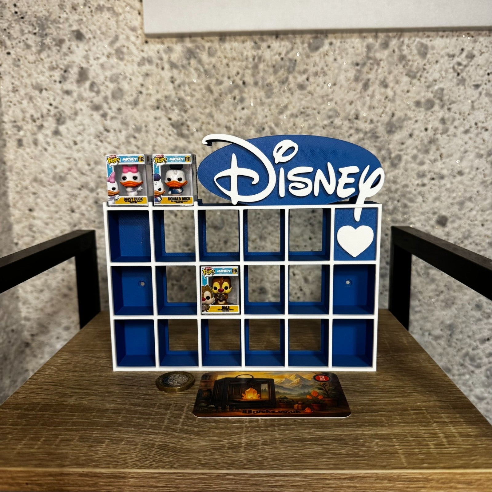 Display Shelf for Bitty Pop Disney themed 19 slots unit b&w