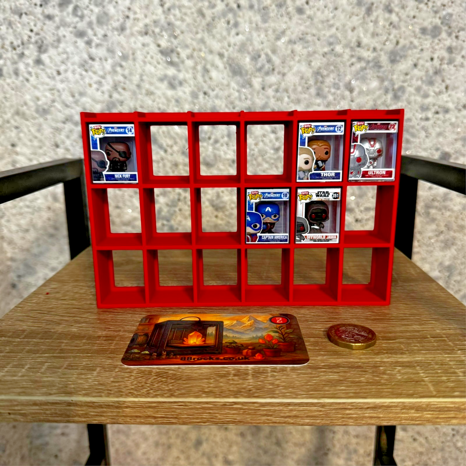 Display shelf for Bitty Pop 24 slots red unit