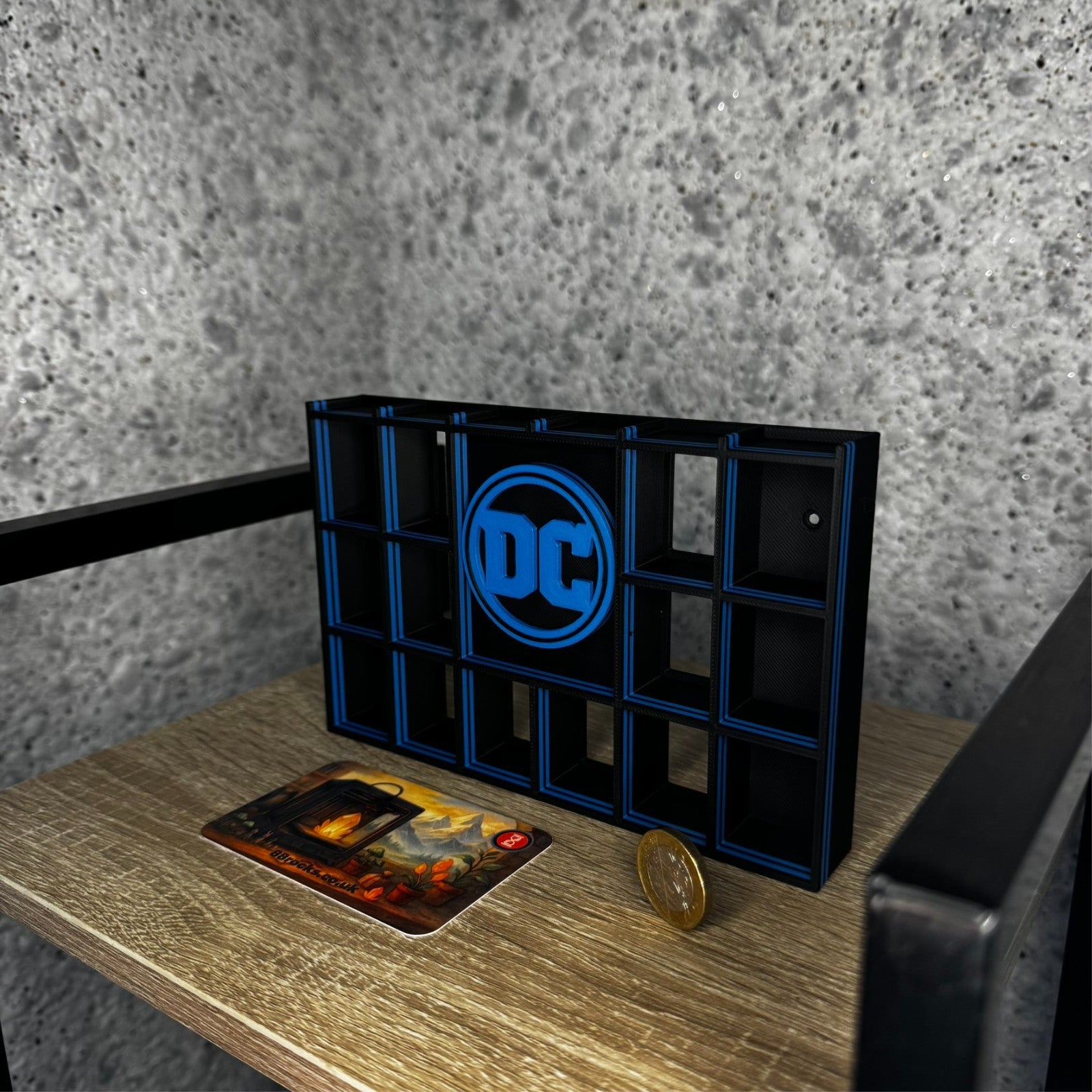 Display Shelf for Bitty Pop DC themed black blue