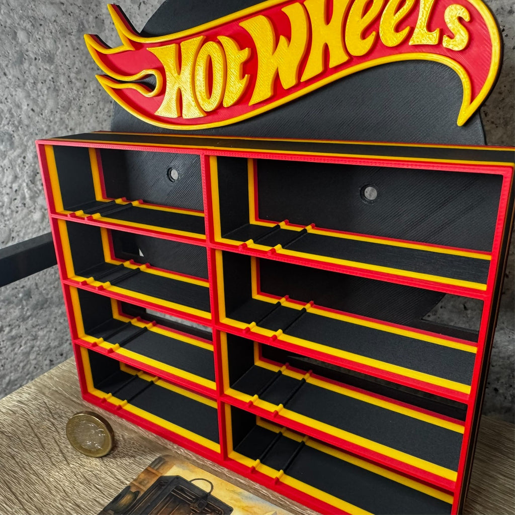 Display Shelf Organizer for Hot Wheels Cars – 8 Slots – 3D Printed