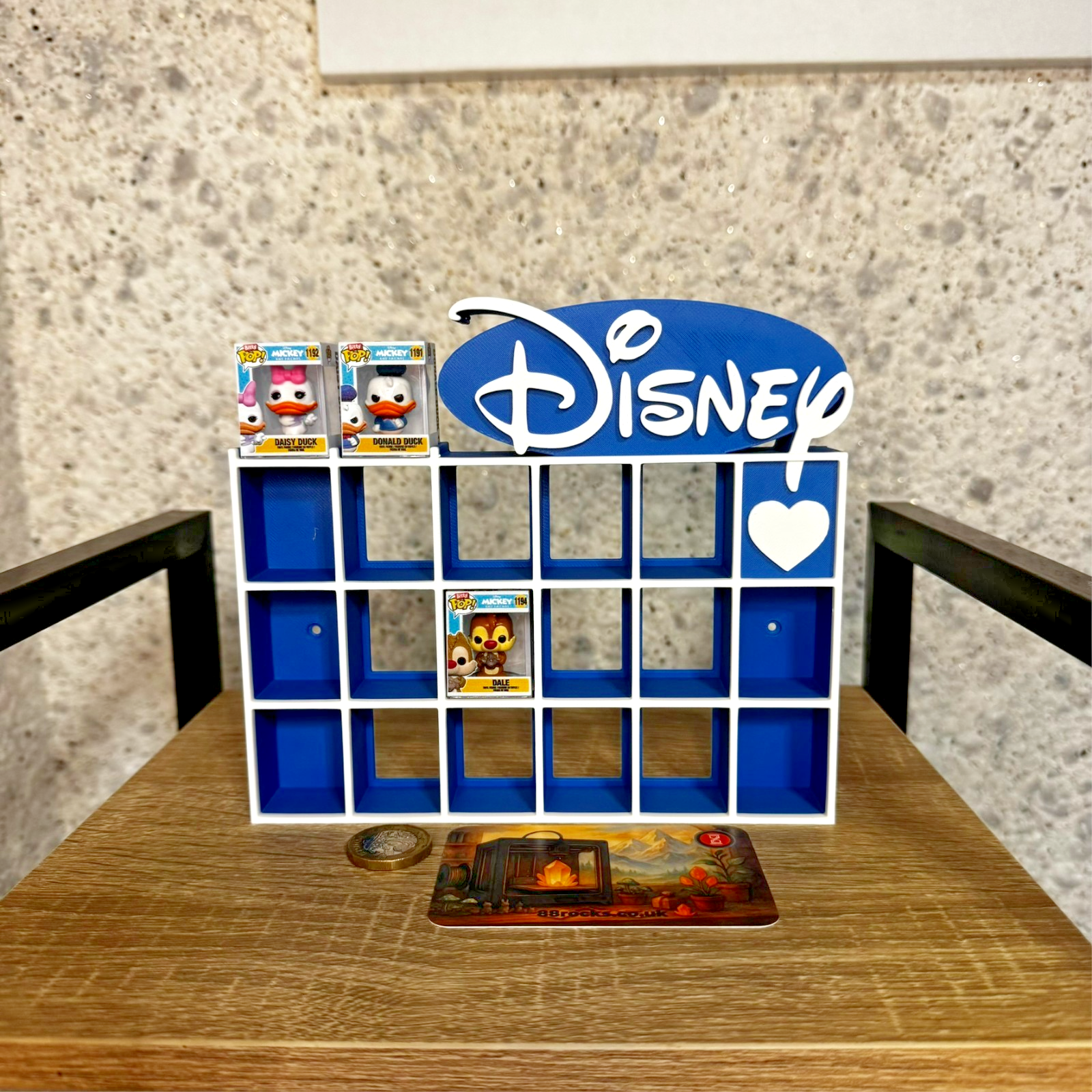 Display Shelf for Bitty Pop Disney themed 19 slots unit b&w