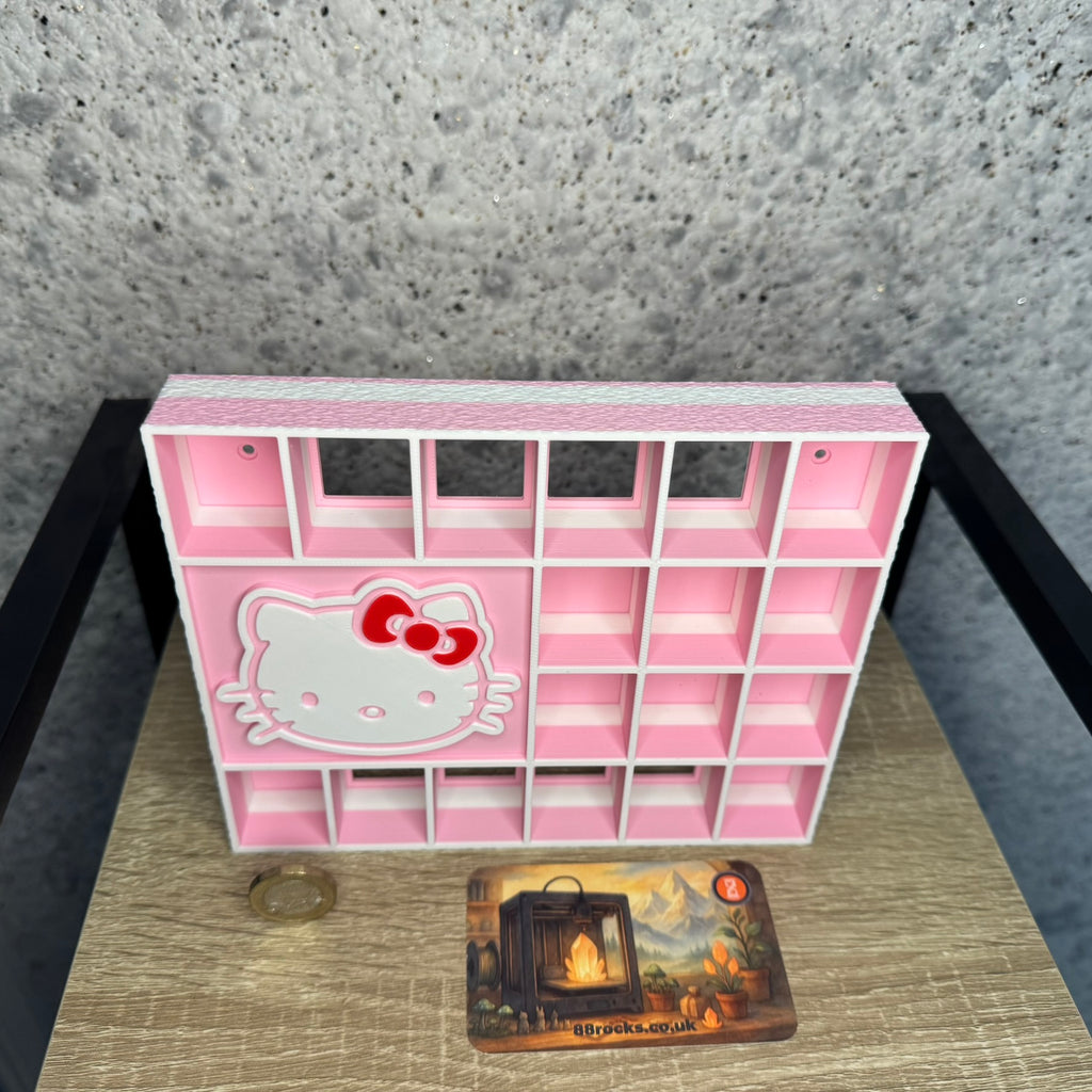 Display Shelf Organizer for Bitty Pop boxes-Hello Kitty themed, 18 slots