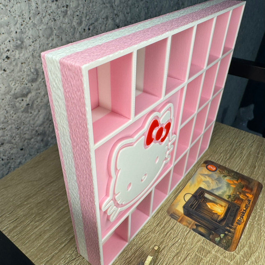 Display Shelf Organizer for Bitty Pop boxes-Hello Kitty themed, 18 slots