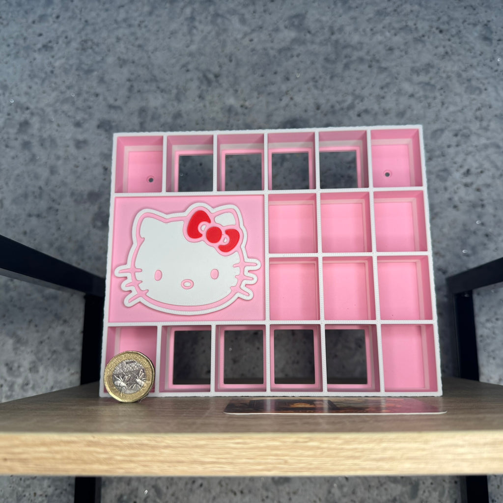 Display Shelf Organizer for Bitty Pop boxes-Hello Kitty themed, 18 slots