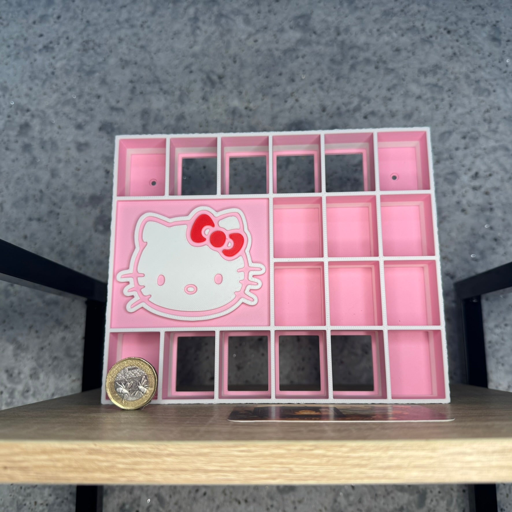 Display Shelf Organizer for Bitty Pop boxes-Hello Kitty themed, 18 slots