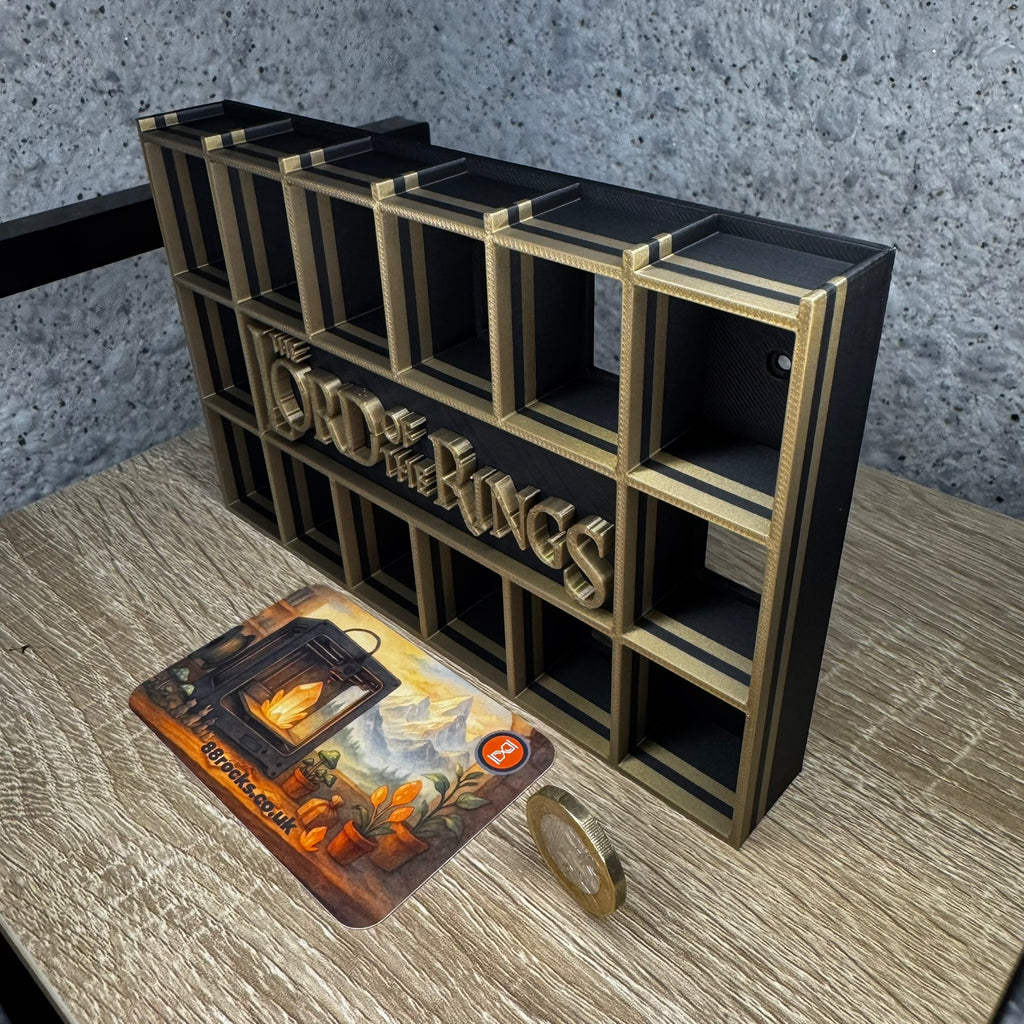 Display Shelf for Bitty Pop The Lord of the Rings themed 20 slots bronze