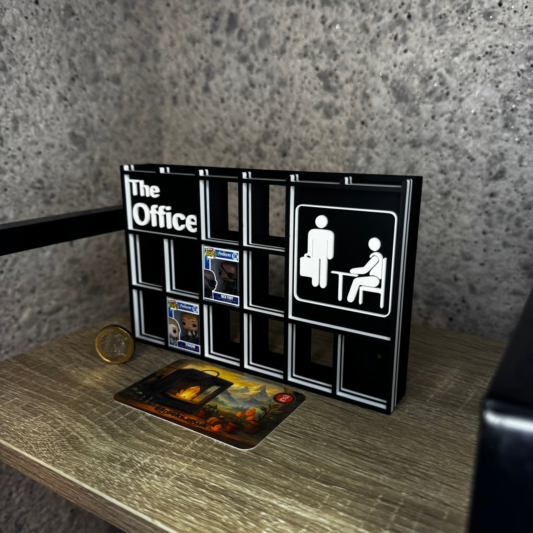 Shelf for Bitty Pop The Office themed, 18 slots