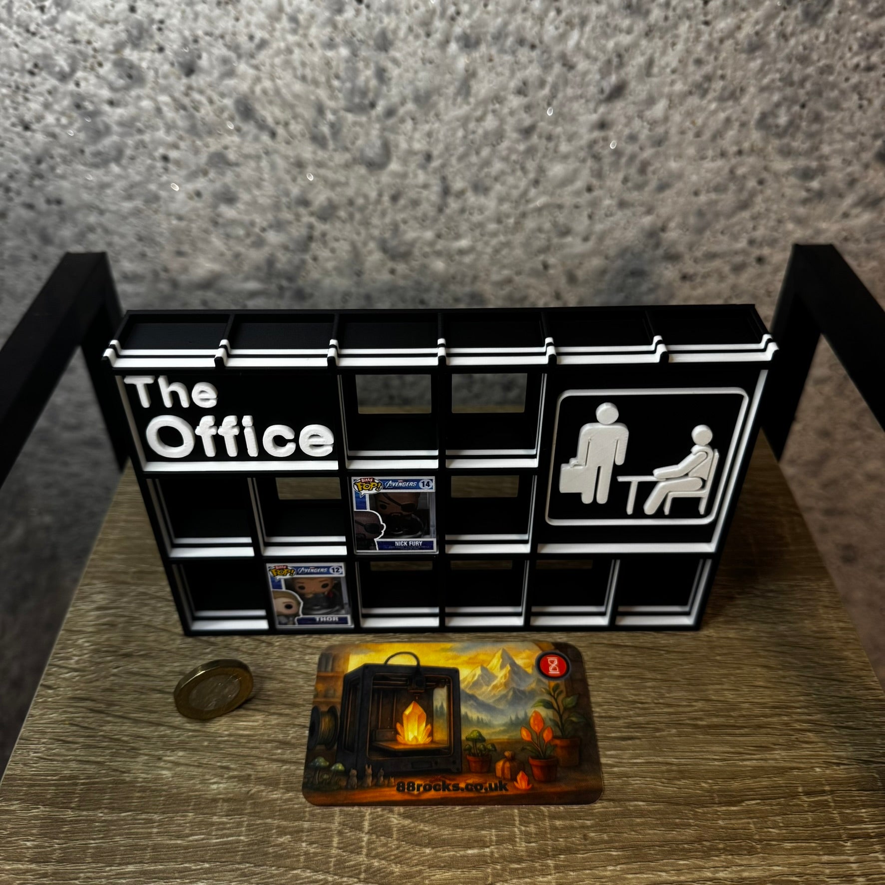 Shelf for Bitty Pop The Office themed, 18 slots
